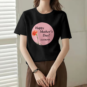カスタム名前Tシャツ - テキスト入れ可能なT-SHIRTギフト母の日プレゼント - カーネーション
