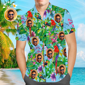 カスタムフォトハワイTシャツ－写真入り可能なオリジナルTシャツパロット