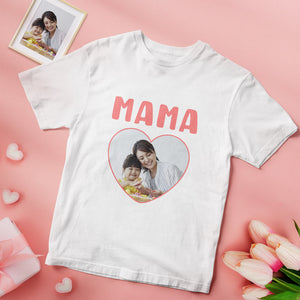 カスタム写真Tシャツ - 写真入れ可能なT-SHIRTギフト母の日プレゼント - mama