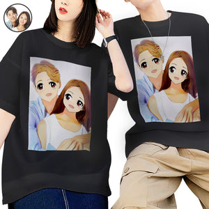 カスタムアニメ顔Tシャツ - 顔をアニメ化の写真入れ可能な大人気オリジナルT-SHIRTプレゼント