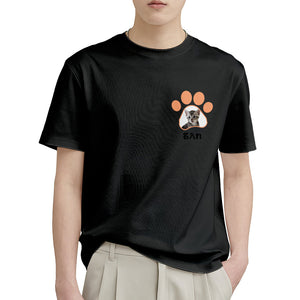 カスタムフォトTシャツ - 写真と名前入れ可能なオリジナルペット写真T-SHIRTプレゼント - かわいい猫の爪