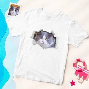 カスタム男女兼用フォトTシャツ - ペット写真入れ可能な面白い写真T-SHIRTプレゼント