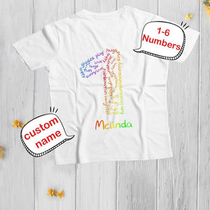 カスタム年齢1-6歳Tシャツ-両面印刷白いパーソナライズ子供シャツ誕生日ギフト