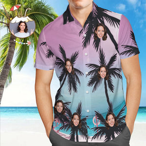 カスタムフォトハワイTシャツ－写真入り可能なオリジナルTシャツビーチスタイルココナッツの木