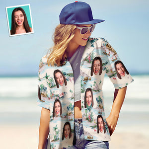カスタムフェイスシャツ-写真入れ可能な女性用アロハシャツプレゼント-シービュー