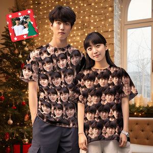 カスタムフォトTシャツ－写真入り可能なオリジナルTシャフェイスマッシュクリスマスギフト