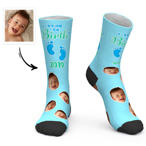 カスタムフェイスソックス-パーソナライズされたフォト靴下生年月日入れ可能な誕生日靴下ギフト