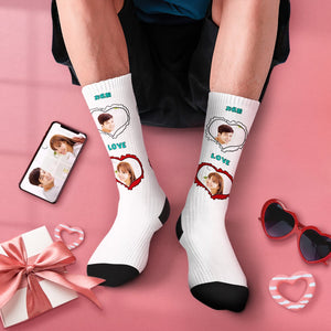 カスタムフェイスソックス-写真２枚入り名入れ可能なオリジナル靴下バレンタインギフト