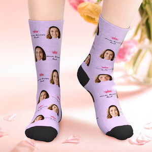 Personalised Mothers Day Photo Socks The Queen