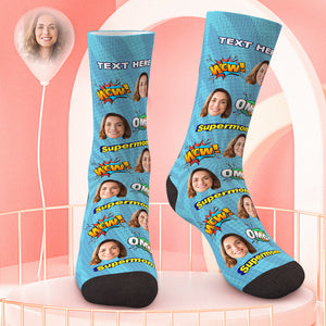 Custom face socks Super Mom Best Gift For Mom