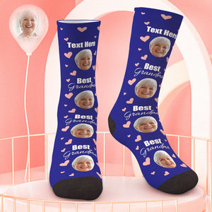 Custom Grandma Face Socks Mothers Day Gift
