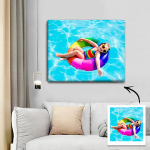 カスタムフォトキャンバスアート壁画-写真入り可能なキャンバス絵画夏の海