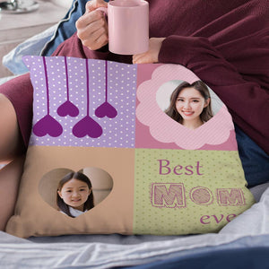 カスタム写真クッション-２枚写真入れ可能な抱き枕お母さんへのカラフルな母の日プレゼント