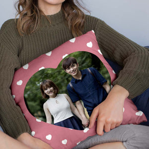 カスタムフォトクッション-写真入れ可能なオリジナル抱き枕ギフト恋人へのバレンタインプレゼント-ロマンチックなハート形