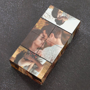 結婚式プレゼント-カスタムDIYインフィニティフォトルービックキューブ-折りたたみフォトキューブ-マルチフォト恋人へのカラフルなルービックキューブ