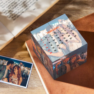 カスタムカレンダー写真ルービックキューブ-パーソナライズされた無限写真折り畳み式キューブ記念日の贈り物