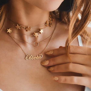 14K Gold Plated Carrie Name Necklace Copper