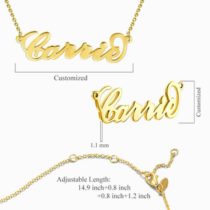 14K Gold Plated Carrie Name Necklace Copper