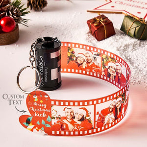 カスタム写真フィルムキーホルダー - 写真入れ可能なカメラキーホルダークリスマスプレゼント