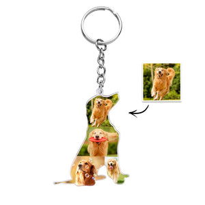 カスタムワンコのコラージュ写真キーホルダー-愛犬写真入れ可能なキーホルダープレゼント