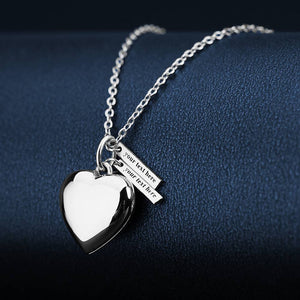 Personalized Heart Photo Locket Necklace With Engraving Name Platinum Plated