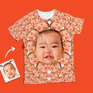 カスタムフォトTシャツ-写真入り可能なオリジナルTシャツ‐面白いTシャツ顔シームレス