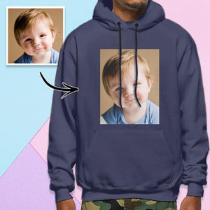 カスタム長袖写真プルオーバー-写真入れ可能なメンズパーカースウェットシャツ-赤ちゃんの写真