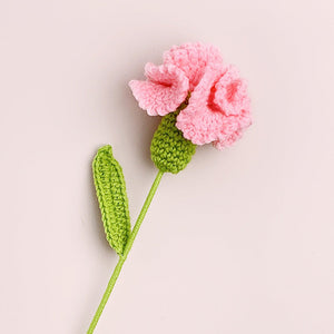 カーネーションかぎ針編みの花のブーケ-手作り編みの花束恋人への贈り物