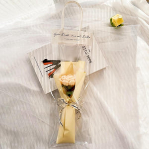 かぎ編み花1本手編みのリボン付き花恋人へのプレゼント