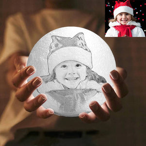 カスタム3D写真入り名入れ可能なプリントムーンランプ-2色切り替えクリスマスギフト