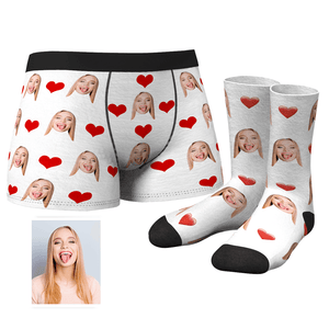 Custom Heart Boxer Shorts - MyFaceSocks