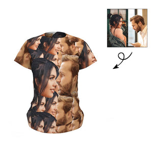 男女共用カスタムフォトTシャツ－写真入り可能なオリジナルTシャフェイスマッシュ